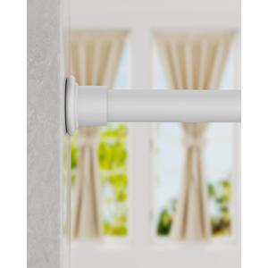 ALLZONE Heavy Duty Tension Shower Curtain Rod 28-42 Inches for Bathroom, Window, Non-Slip, Adjustable with Strong Spring Pole for Closet, Doorway, No Rust, No Drilling, White