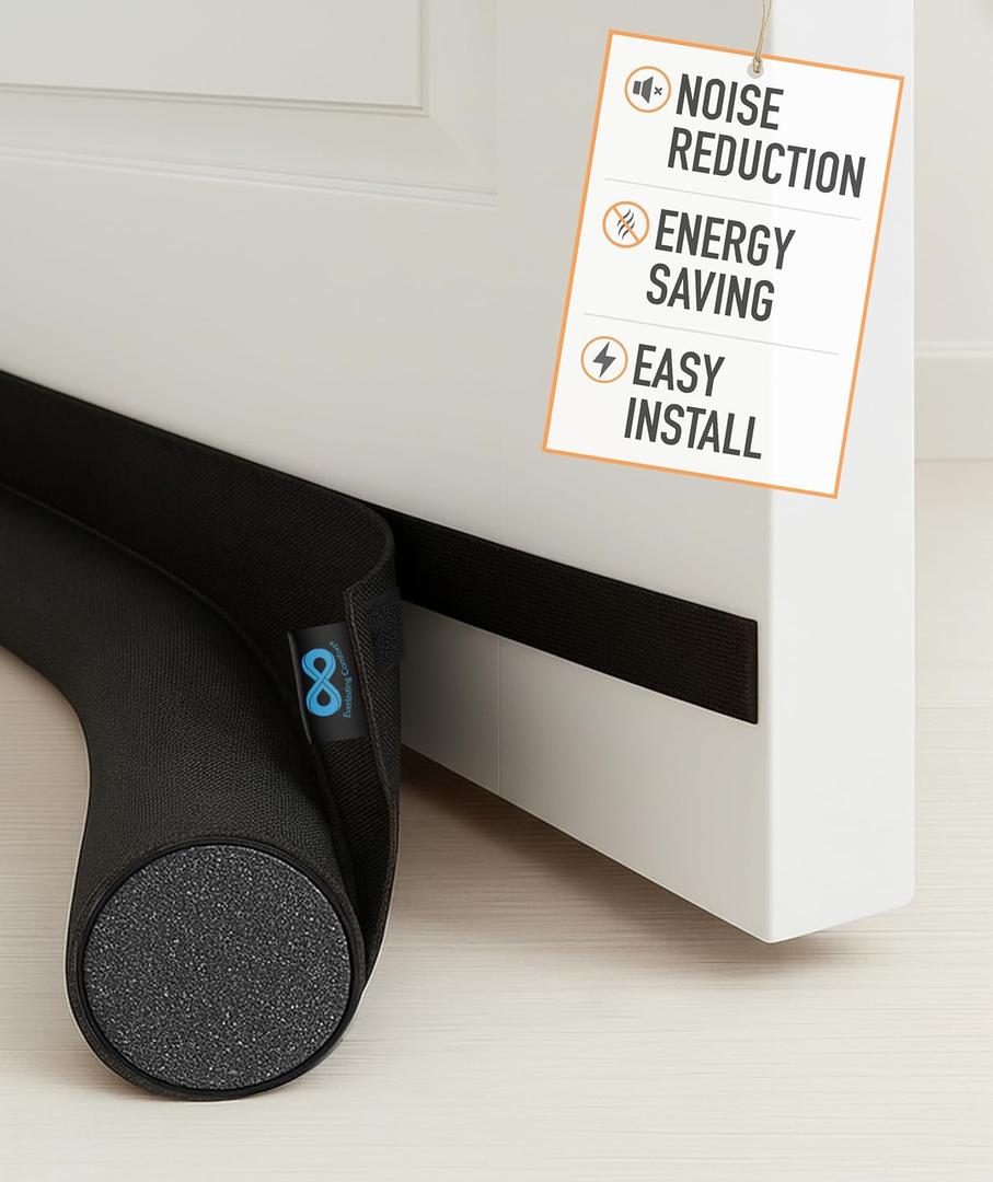 Everlasting Comfort One Sided Door Draft Stopper for Bottom of Doors - Quick Install Sound Proofing Strip Gap Filler, Cold Air & Noise Blocker Sweep for Home, Bedroom and Apartment- Fits 36" Doors
