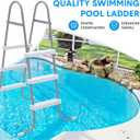 Threlaco 42 Inch Above Ground Pool Ladder 3 Steps Steel Frame Swimming Pool Entry Exit Ladder Non Slip Metal Frame Pool Steps, Weight Capacity 300lbs