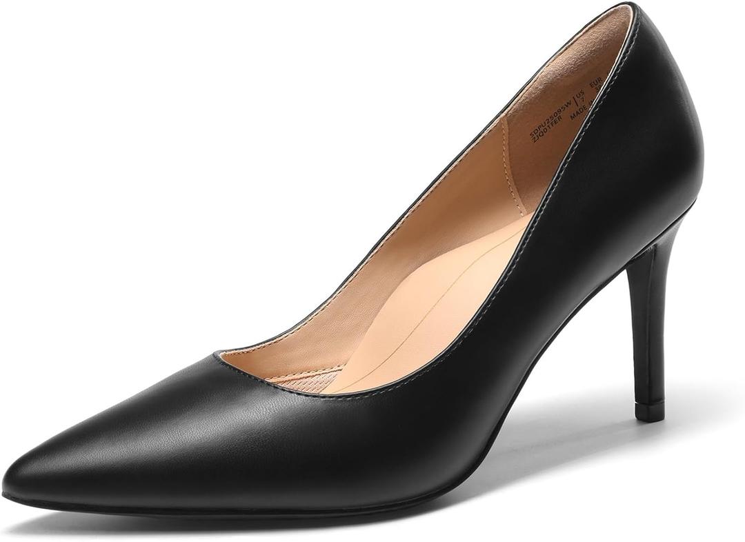 DREAM PAIRS Women's High Heels Pump Closed Pointed Toe Slip On Stiletto Dress Shoes Fashion Wedding Bridal Work Office Comfortable Pumps Shoes, Size 8, Black-Pu, SDPU25095W