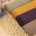 Solid Color Bubble Chiffon Hijab With Crochet Elegant Soft Georgette Shawl Scarf For Abaya Dress Headscarf (Yellow)