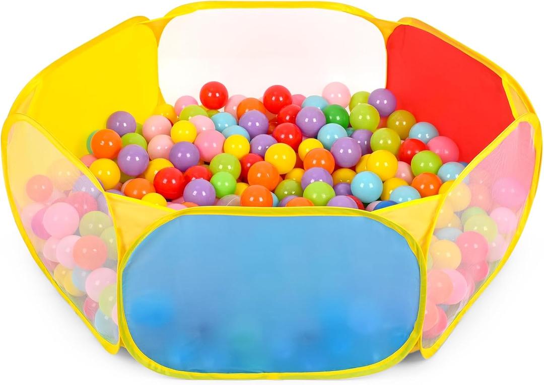 Eocolz Kids Ball Pit Large Pop Up Toddler Ball Pits Tent for Toddlers Girls Boys for Indoor Outdoor Playhouse Baby Playpen w/Zipper Storage Bag, Balls Not Included