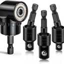 Fruholt Flexible Drill Bit Extension Set with Right Angle Attachment, 360° Rotatable 1/4 3/8 1/2" Impact Grade Socket Adapter Sets for Cordless Drill & Screwdriver, Power Drill & Driver