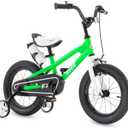 RoyalBaby Kids Bike Freestyle Classic & EZ Balance Pedal Switchable Bicycle, 12 14 16 18 Inch, 3-10 Years Toddler to Big Kids (Green)