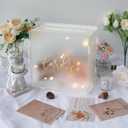 OurWarm Frosted Acrylic Wedding Card Box with String Light, Large Gift Card Box for Wedding Reception, DIY Wedding Envelope Money Memory Box for Party Graduation Birthday Baby Shower Decorations