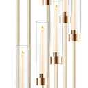Tall Floor Candle Holder Set, 8-arm Metal Floor Candelabra Candle Holders, Large Gold Wedding Centerpiece, 45.3'' H Candlestick Stand with Acrylic Shade for LED Candles for Party Wedding Home Decor