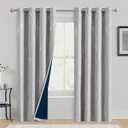 100% Blackout Curtains for Bedroom, Grey Silver Foil Pattern Curtains 72 Inch Length Living Room Darkening Thermal Insulated Metallic Silver Wave Print Drapes Grommet Window Curtains 2 Panels