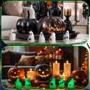 80 Pcs Halloween Glow in Dark Ghost Luminous Mini Resin Ghost Figurines Bulk to Hide Halloween Miniature Figurines Decorations for Landscape Patio Garden Yard Party Village Crafts