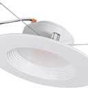 SYLVANIA 5"/6" Recessed LED Downlight Kit with Integrated Trim, 65W Equivalent Efficient 8.5W, Dimmable, 675 Lumens, 80 CRI, 4000K, Bright White (40622)