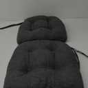 Chair Cushions Set of 2 for Dining Chairs, 16.5"x15.5" Kitchen Chair Pads with Memory Foam, Non-Slip Bottom & Ties, Tufted Indoor Seat Cushions for Home Use  Dark Grey