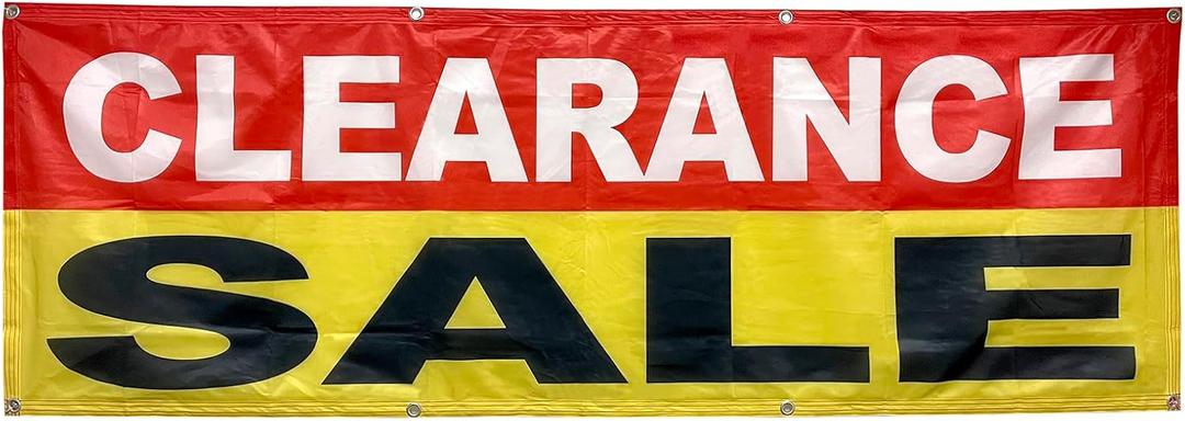 4 Less Co 2x6 Feet Clearance Banner Store Sale Sign Fabric Polyester With Grommets ryb