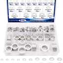 510PCS Crush Washer Oil Drain Plug,18 Sizes Aluminum Oil Drain Plug Gasket Assortment,Automotive Engine Crush Washers (M6 M8 M10 M12 M14 M16 M18 M20 M22 M24)