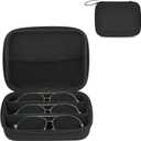 Mkono Travel Sunglasses Organizer Glasses Case Multiple Pairs with Adjustable Slots Eyeglasses Case Storage Box for Men (3 Slots, Black)