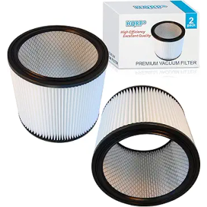 HQRP 2-Pack HEPA Cartridge Filter compatible with Shop-vac QPL650, QULP650, QPL625, QPL30, QPL40, QPL50A, QL60ODF Industrial Wet/Dry Vacuum, 90304 Type U Replacement, White