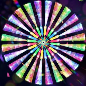 100 PCS Glow Fiber Wands Sticks,LED Light Wands,Glow in the Dark Party Supplies,Fiber Optic Wands,LED Flashing Sticks,Fiber Optic Light Wand Stick for Party,Wedding,New Year Party Favors (Color-100 Pack)