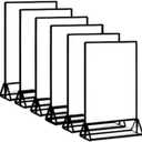 Acrylic Display Holder [Black], 4x6, 5x7, or 8.5x11, Restaurant Menu's, Office Display [6 Pack] (5X7)