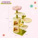 Erinnyees Flower Cat Tree, 38.2 Inches Cat Tower, Multi-Level Indoor Kitty Tree Tower, Kitty House with Cozy Top Flower Platform, Spacious Condos, Soft Hammock, Sisal Scratching Post