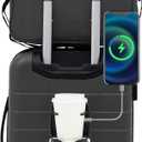 Wrangler Smart Spinner Hardside Luggage, 2 Piece Set, Dark Shadow, 22" Carry-On, 15" boarding tote