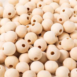 100pcs 20MM Wood Beads Natural Unfinished Round Wooden Loose Beads Wood Spacer Beads for Craft Making Decorations and DIY Crafts (20mm)