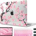 CISSOOK Cherry Blossoms Hard Shell Case for MacBook Pro 16 inch 2024 2023 2022 2021 Release M4 A3403 A3186 M3 A2991 M2 A2780 M1 A2485, Cherry Floral Cover for MacBook Pro 16.2- Cherry Blossoms