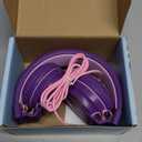 AILIHEN Kids Headphones for School, Safe Volume Limited 93dB, On-Ear HD Mic Stereo Sound Girls Boys Wired Headphones for Kid, Foldable Headset for Travel Computer Plane Kindle Tablet (Pink Purple)