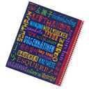Left-Handed in Many Languages Spiral College Rule Notebook, 5 Pack, Assorted Colors