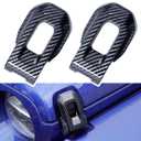 Barong for Jeep Wrangler 2018-2022 Accessories Hood Latch Lock Catch Brackets Cover Carbon Fiber Pattern