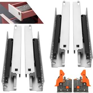 2 Pair 10 Inch Undermount Soft Close Drawer Slides Full Extension Concealed Drawer Rails Track with Adjustable Locking Devices 80 lb Load Capacity for Face Frame or Frameless Application