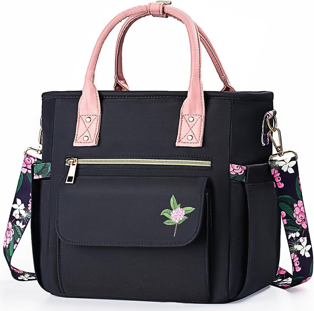 Deluxe Insulated Lunch Box Bag Women - Leakproof Waterproof Cooler with Multi Pockets Removable Strap for Work Picnic - Teacher Mothers Day Christmas Birthday Gifts (Standard 16.5L, Deep Blue)