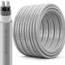 Relaxweex 100' 4/0-4/0-4/0 Aluminum SEU Service Entrance Cable with Ground, Aluminum SEU Cable 600V Service Entrance Wire, Underground Direct Burial Wire for Mobile Homes & Home Services