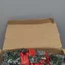 Christmas Stair Garland Wreath 45cm Red Xmas Front Door Decor Luminous Holiday Party Decoration for Fireplace and Staircase