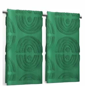 Tegeme 2 Pack Full Embossed Rainbows Hand Towels 100% Cotton Soft and Absorbent Kitchen Hand Towels Wedding Holiday Decor for Cooking Cleaning Drying Gym Bathroom Hotel Spa, 13.7'' x 29.5'' 