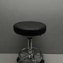 KKTONER Round Rolling Stool Chair PU Leather Height Adjustable Swivel Drafting Work SPA Shop Medical Salon Stools with Wheels Office Chair Small (Black)