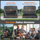 Suteck Dual-Sided Heated Stadium Seats for Bleachers with Back Support, Portable Heated Bleacher Seat with Backrest, 3 Heat Levels, 5 Pockets Ideal for Outdoor Stadiums and Events - Black