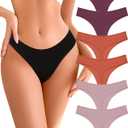 Cotton Underwear for Women Pack Breathable Thongs for Women Sexy Stretch Soft Womens Panties Thong (Large)