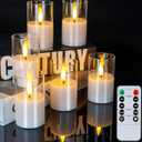 6 Pack Acrylic Flickering Flameless Candles with Remote, 2"X4" Candles Battery Operated, Flickering LED Warm Glow Tealight for Home Decor, with 4 Timers 100+Hours + 2 Lighting Modes, Included Battery