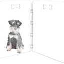 Acrylic Dog Playpen for House 4 Panels 80" W x 24" H Preassemble Foldable Clear Dog Gate Indoor with Handles, Free-Standing Pet Fence for Doorways Dog Pen for Small Dogs Puppy Cat Rabbit