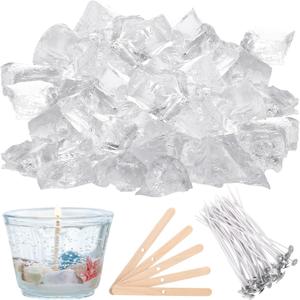 MTLEE 6 lb Gel Wax for Candle Making, Clear Jelly Candle Wax with Wooden Candle Wick Centering Device for DIY Candle Making Supplies MTLEE 6 lb Gel Wax for Candle Making, Clear Jelly Candle Wax with Wooden Candle Wick Centering Device for DIY Candle Making Supplies