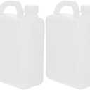Mobestech 2pcs Reusable Plastic Flat Bottle Storage Jug with Ergonomic Handle for Water Oil Wine More Versatile Liquid Container for Home Lab and Chemical Use