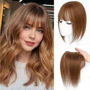Hair Toppers for Women Real Human Hair 3603D Cover Toppers Hairpieces for Women with Thinning Crown Wispy Clip in Bangs Realistic Scalp Hairline