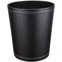 GORESE Pu Leather Trash Can, 2.6 Gallon Black Bathroom Trash Can, Small Office Garbage Can Wastebasket for Bedroom, Kitchen, Round Trash Bin Decorative Under-Sink/Desk/Home Easy to Clean