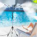 LifeIdeas Standing Misters for Outside Patio, 49.2IN Adjustable Stand Mister, Outdoor Portable Stand Misting with 32.8FT(10M) Water Supply Line, Mister Cooling System for Patio Cooling, Backyard, BBQ