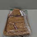 FADEON Large Sling Bag for Women, Leather Crossbody Purse Designer Anti Theft Sling Backpack, RFID Fanny Packs for Travel (Camel Brown Nubuck Style)