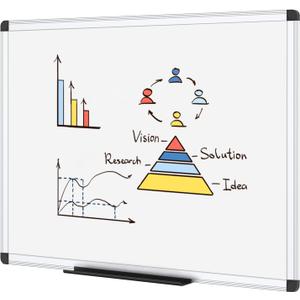 VIZ-PRO Dry Erase Board/Whiteboard, 36 X 24 Inches, Wall Mounted Board for School Office and Home