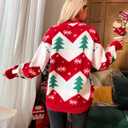 Honwenle Ugly Christmas Sweater for Women 2025 Funny Cute Christmas Tree Reindeer Xmas Knitted Pullover - Gifts for Christmas (Red, L)