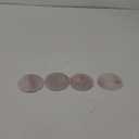 Pink Crystal Coaster Round 3-4" Set of 4 Rose Quartz Slices Cup Mat with Rubber Bumper for Drinks Coffee Home Decoration Gift Card
