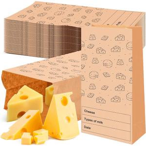 MotiMind 30 Count Cheese Storage Bags for Refrigerator 10.6 x 6 Inches Cheese Paper Bags, Sandwiches, Wrapping