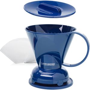 Clever Coffee Dripper and Filters, Large 18 oz (Royal Blue)| Barista's Choice| Safe BPA Free Plastic|Includes 100 Filters