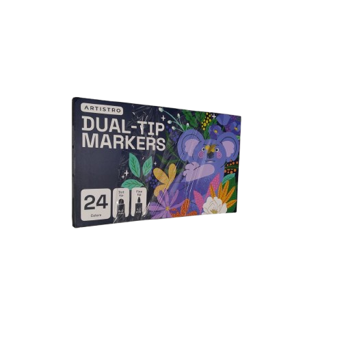 ARTISTRO 24 Dual-Tip Markers for Rock, Fabric, Wood, Glass, Craft, Decoration - Gift Idea for Teens, Grandkids, Kids - Art Supplies