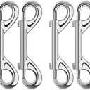 ERKOON 3.5 inch Double Ended snap Hooks,110lbs Metal Clips Load Capacity Zinc Alloy Double Sided Clips Heavy Duty Trigger Snap for Dogs Leashes/Water Bucket/Horse Feed/Hammocks Bolt snap (4 Pack)